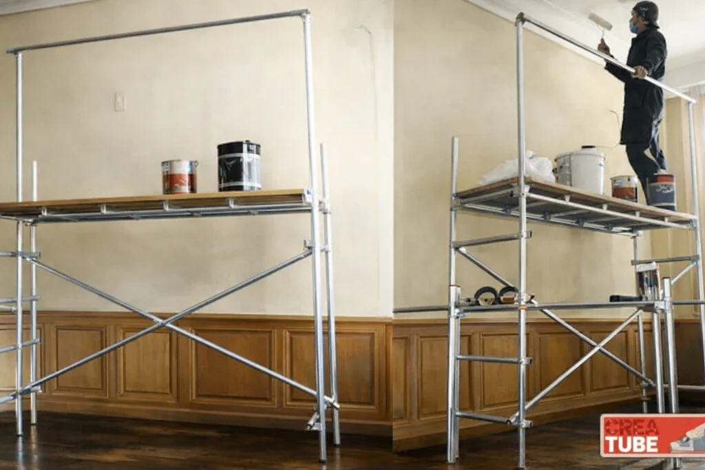 échafaudage sur mesure en tubes aluminium sans soudure et raccord universel, démontable